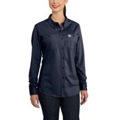 Women's Carhartt FR Force Hybrid Shirt in Navy